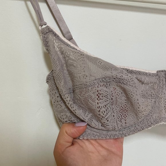 Free People Lace Underwire Bra Gray 32DD - Picture 3 of 9